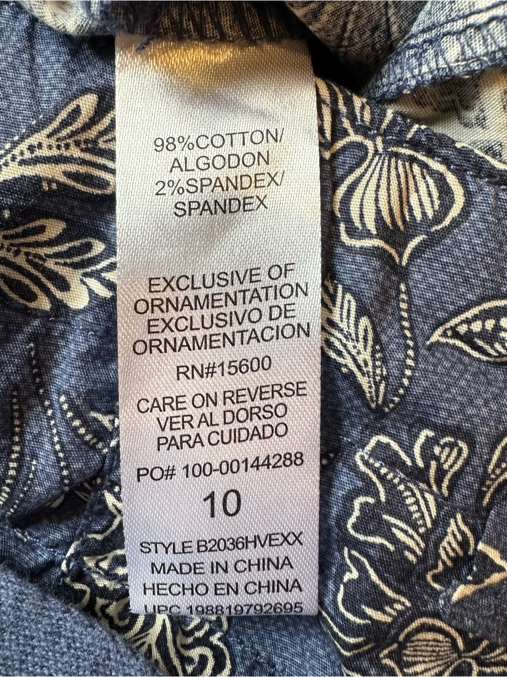 Democracy Flex Ellent Floral Utility Cargo Pants Size 10 Blue - Picture 9 of 9